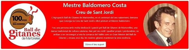 Petició Creu de Sant Jordi per al Mestre Baldomero